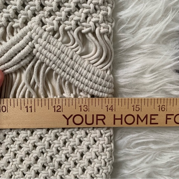 Shiraleah macrame’ handbag with wooden handle NEW never used, large size - Picture 7 of 10